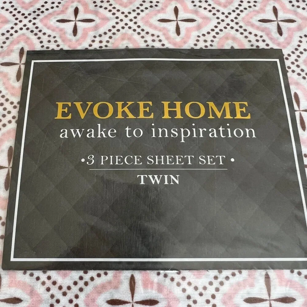 Evoke Home Awake To Inspiration Pink Twin 3 piece Size Sheet Set Microfiber GEO